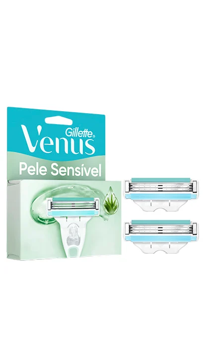 Pacote de recarga para pele sensível Gillette Venus e recargas de lâminas