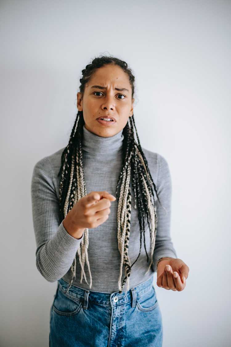 Woman pointing