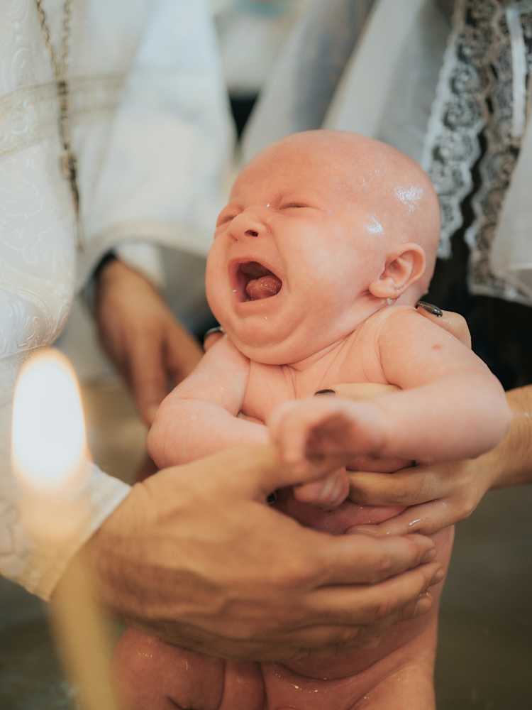 Close up of holding a baby