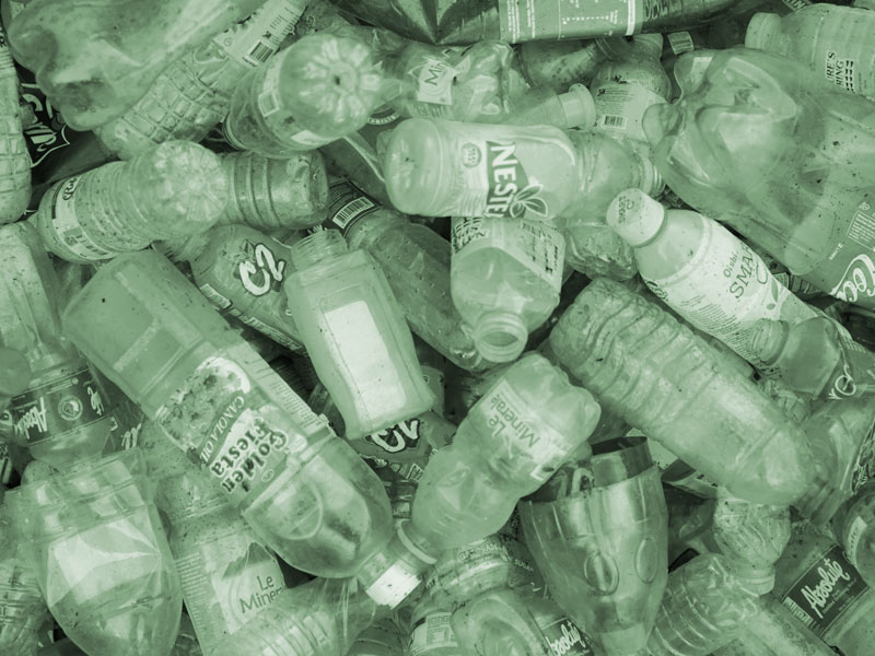 Pile of empty plastic bottles