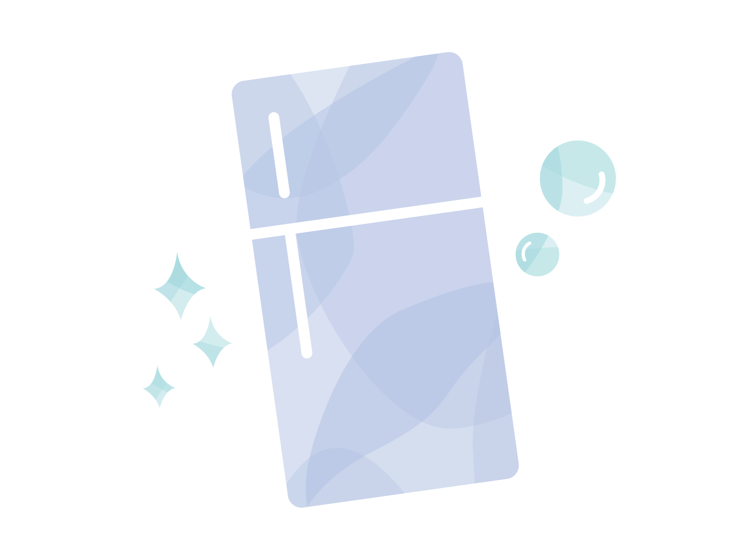 Blue fridge illustration