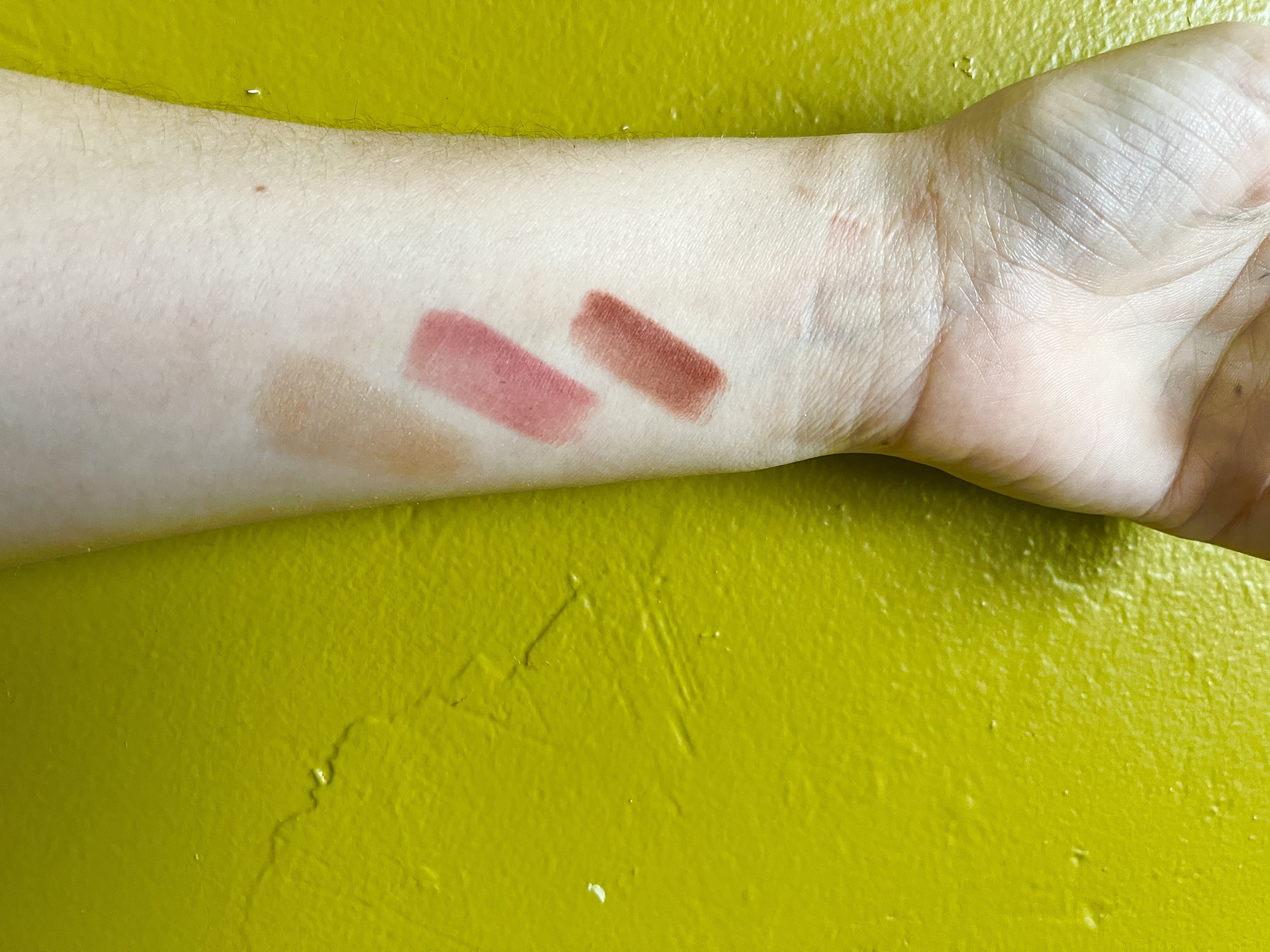 arm with Lip-to-Lid Balmies swatches