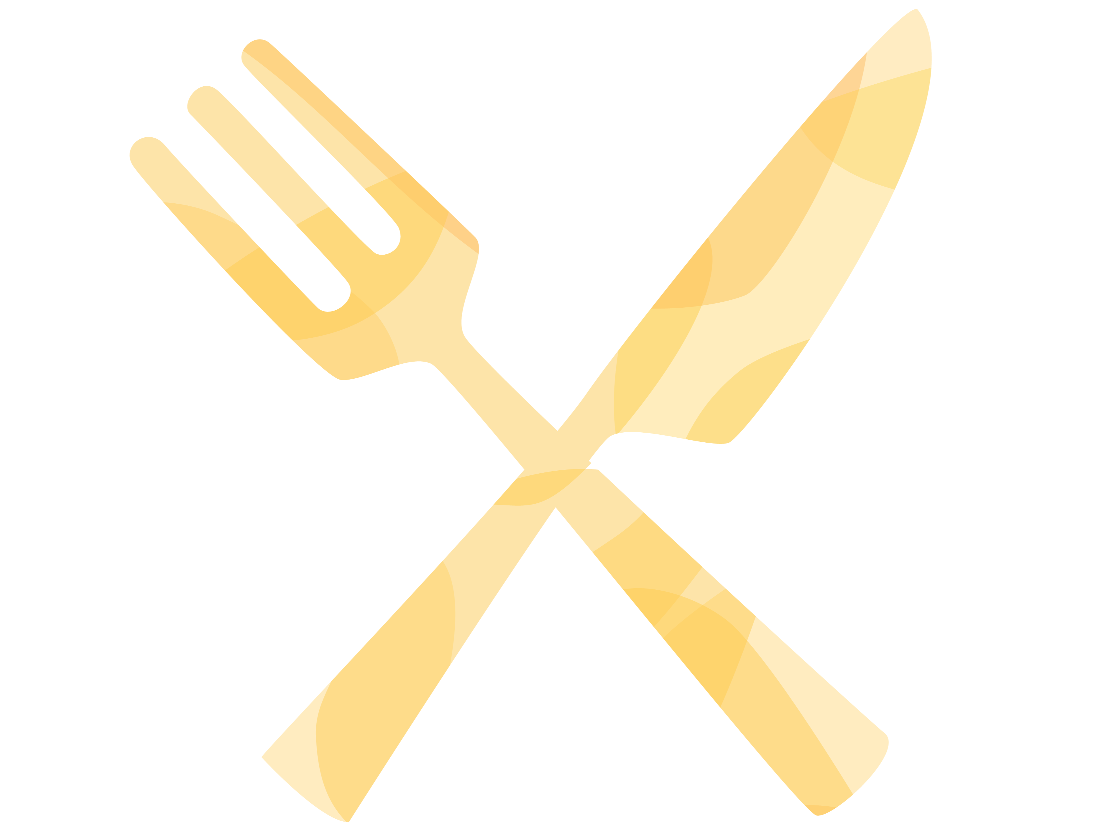 Illustration of a fork and a knife. 
