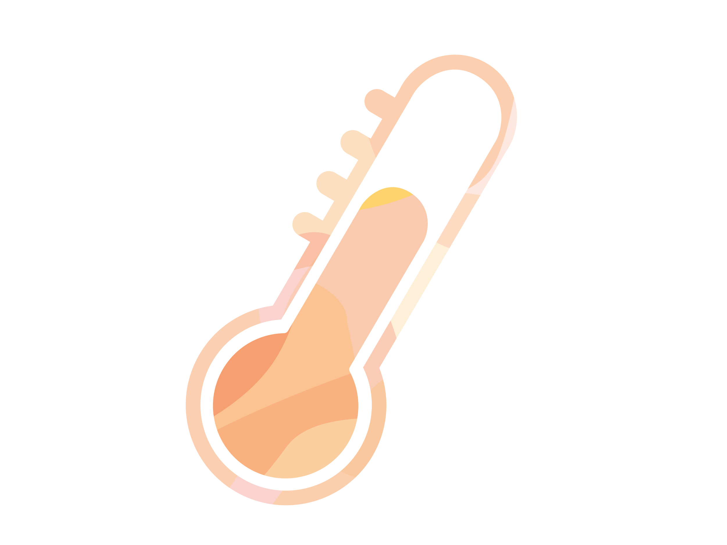 Light orange illustration of a thermometer