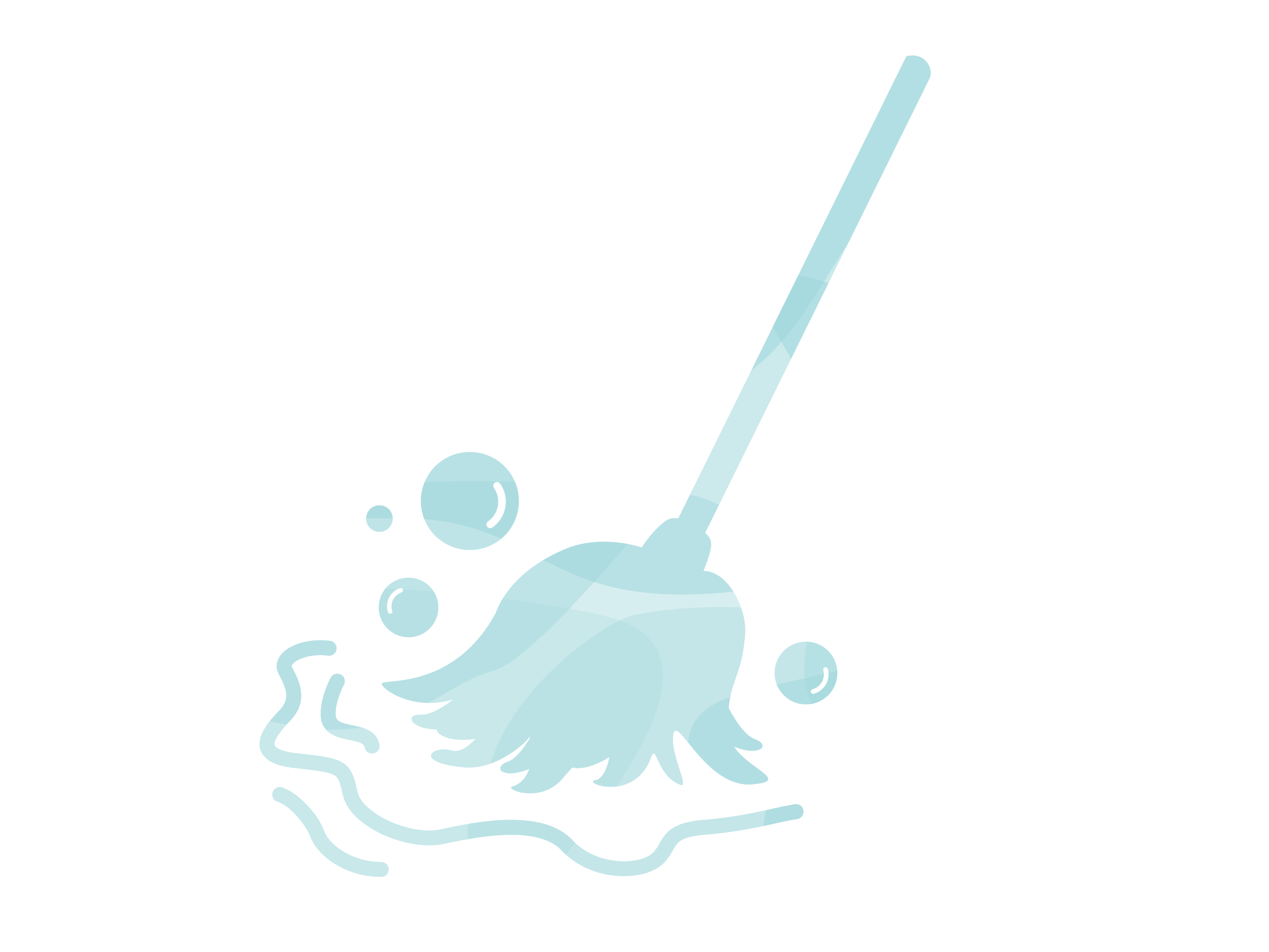 Blue mop illustration
