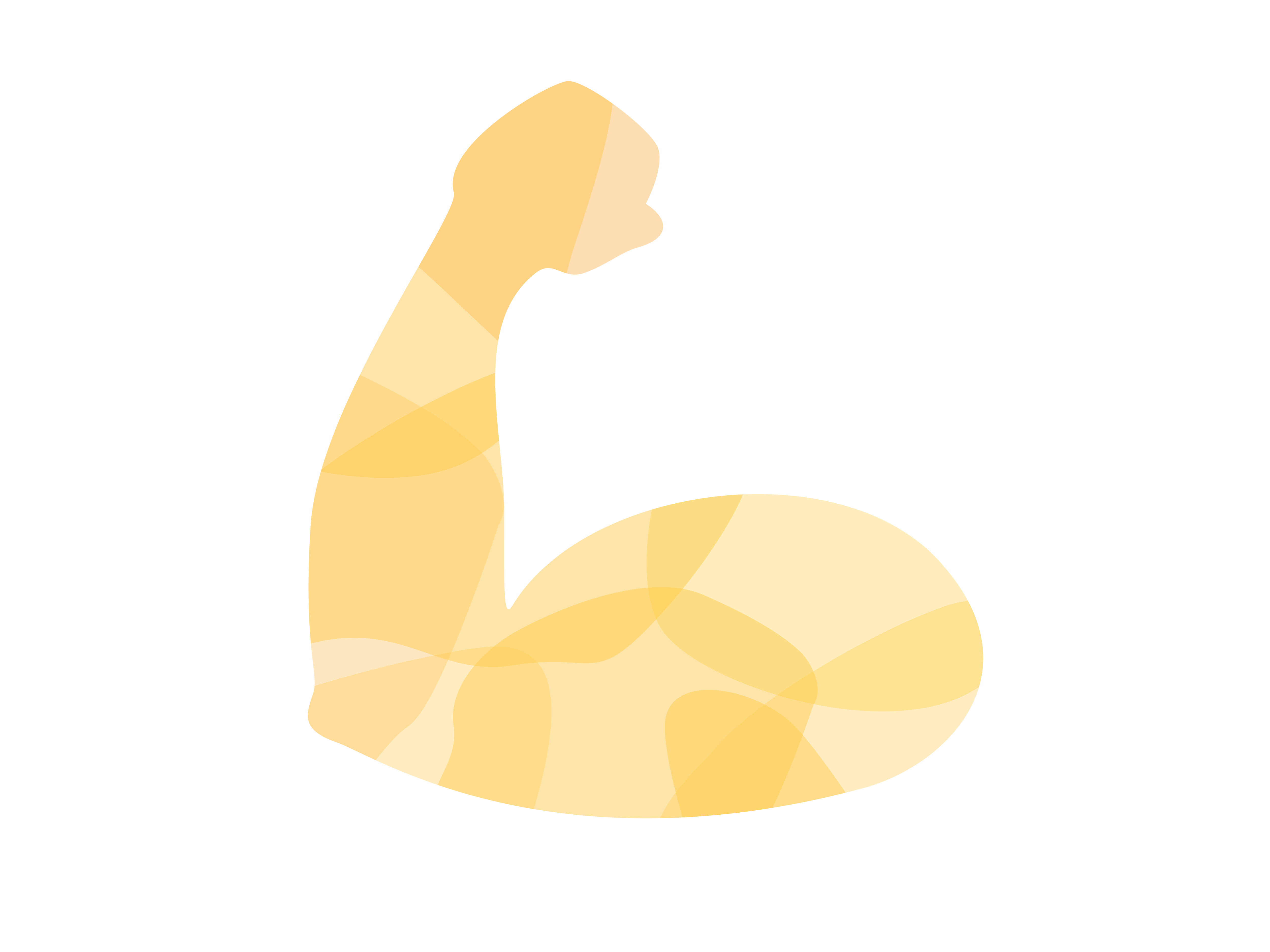 Yellow arm muscle illustration