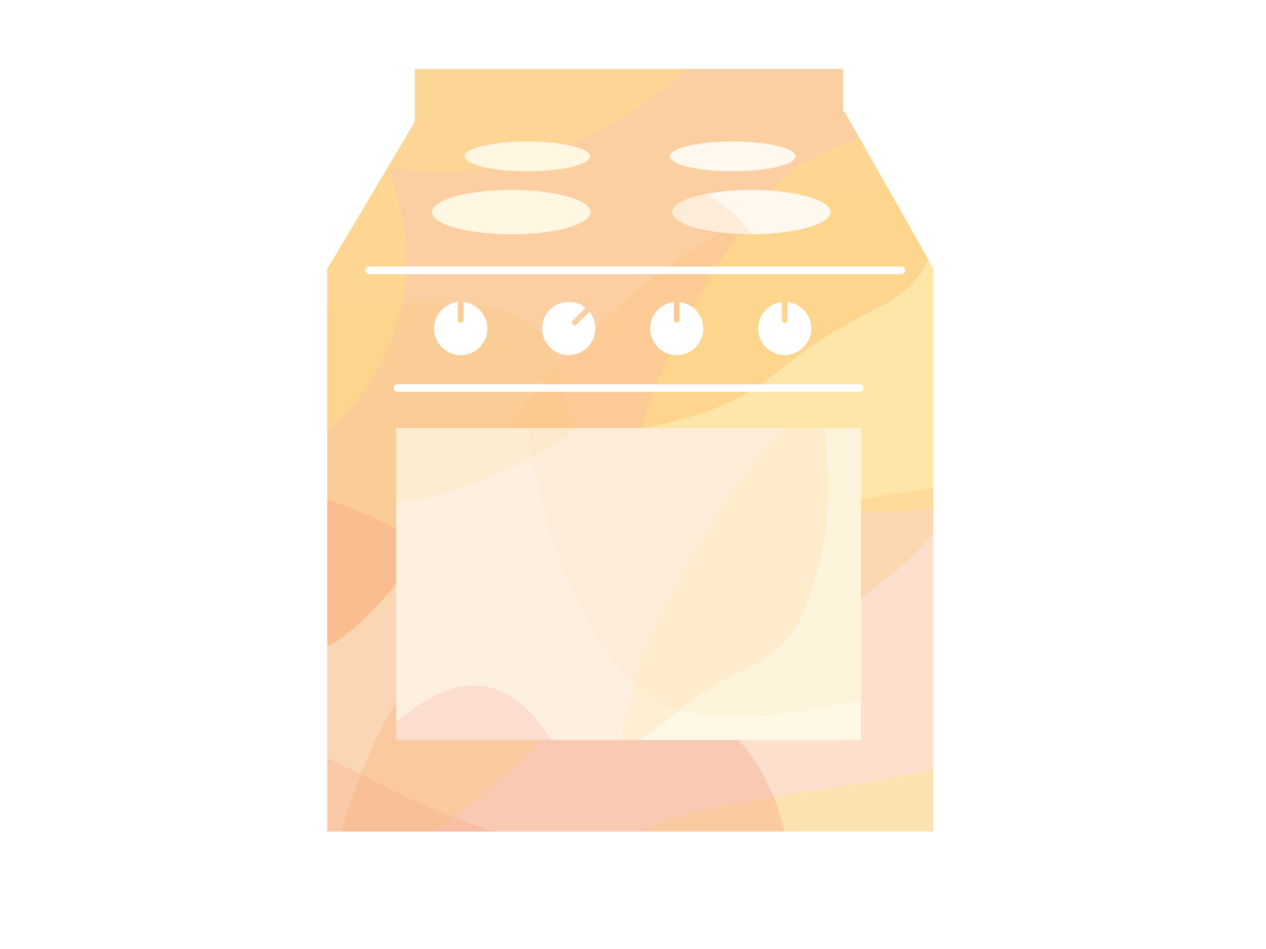 Orange stove illustration
