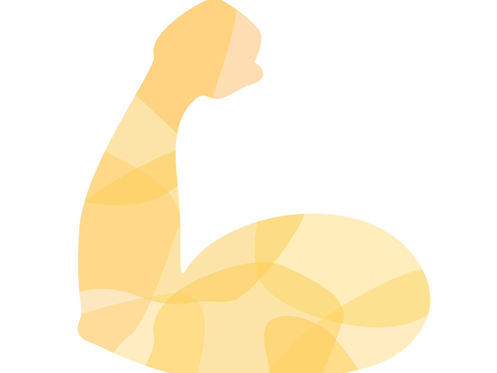 Yellow illustration of an arm flexing its bicep