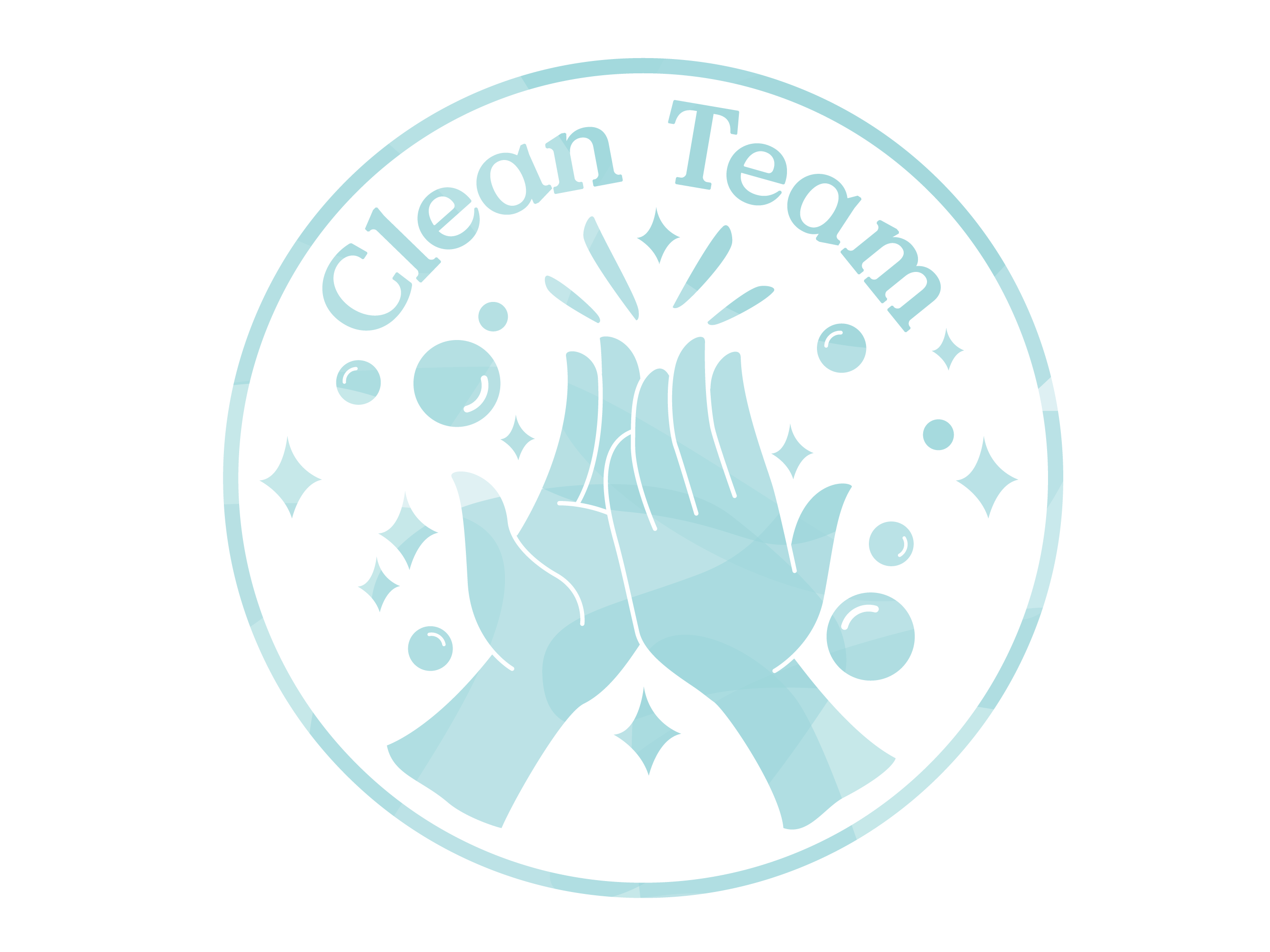 Clean Team logo illustration of washing two hands