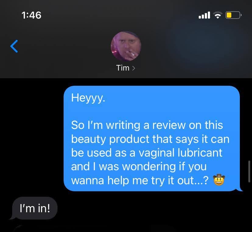 Screenshot of iMessage conversation