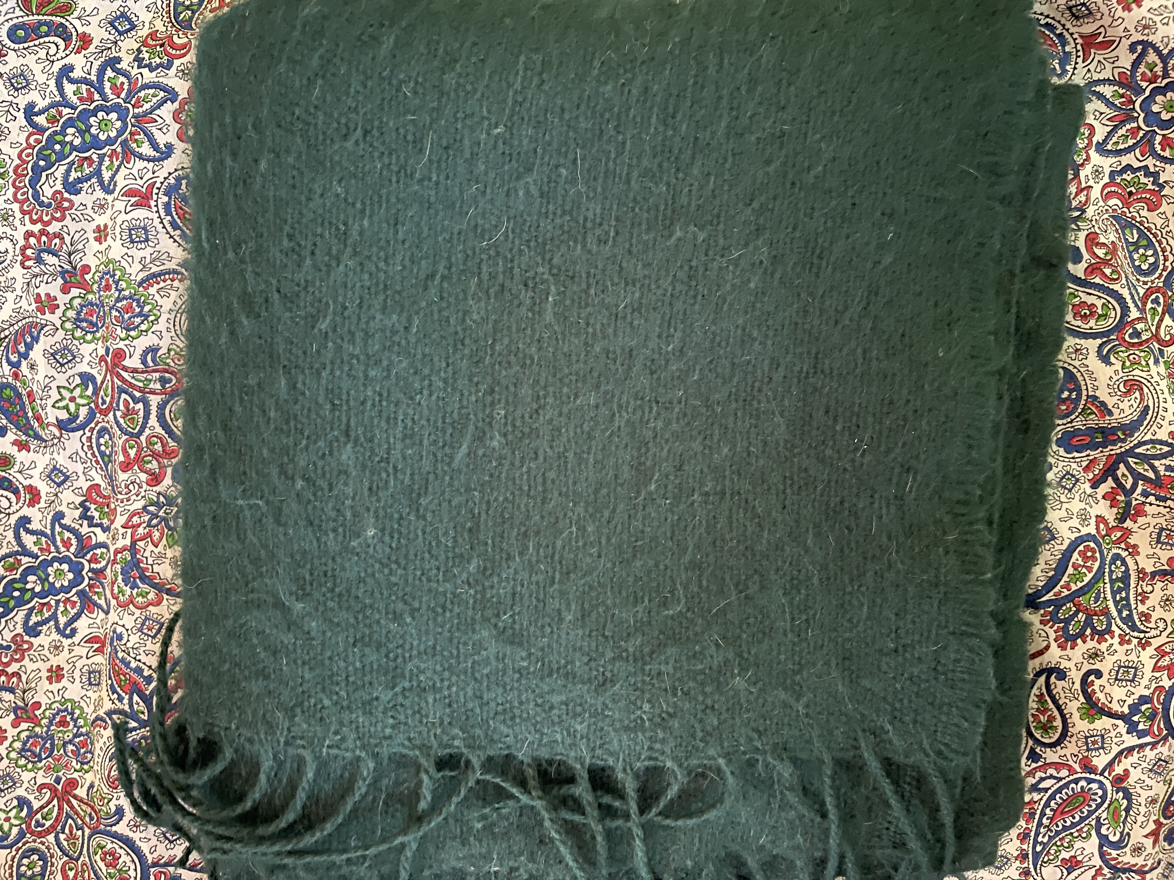 wool scarf after lint removal.