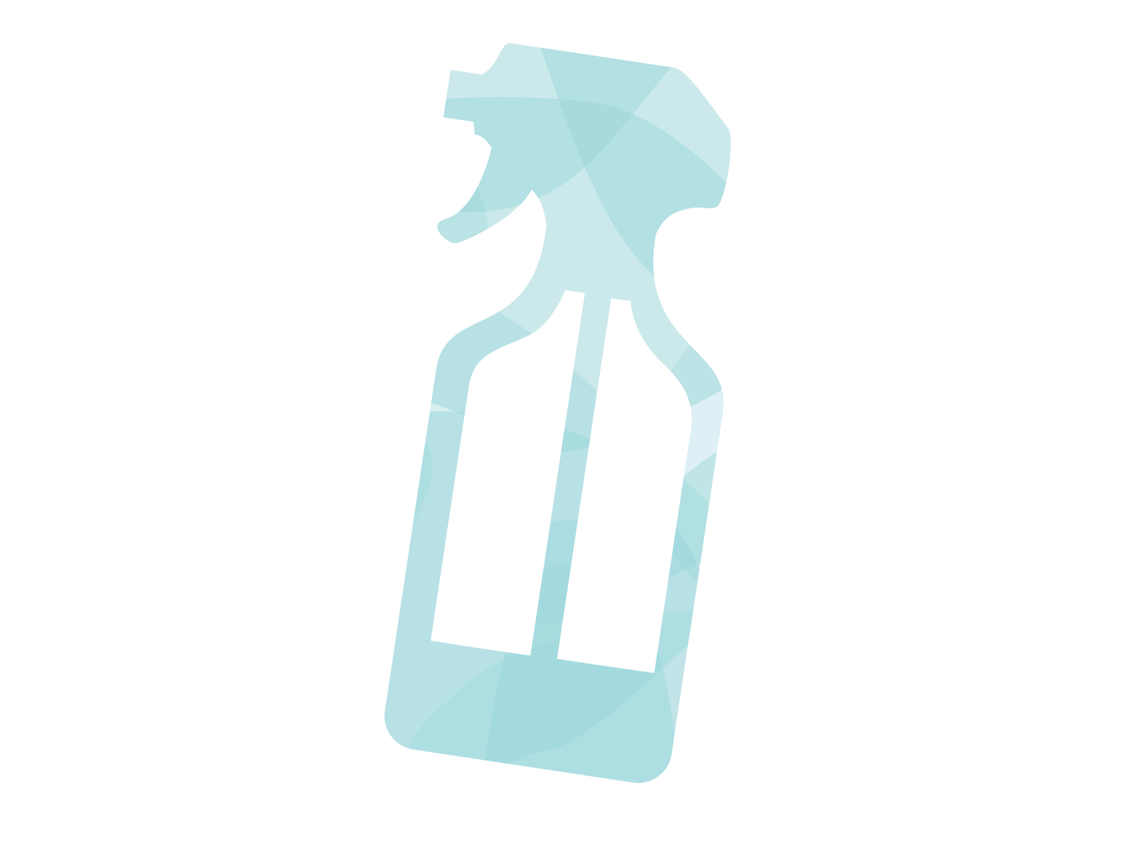 Illustration of blue spray bottle