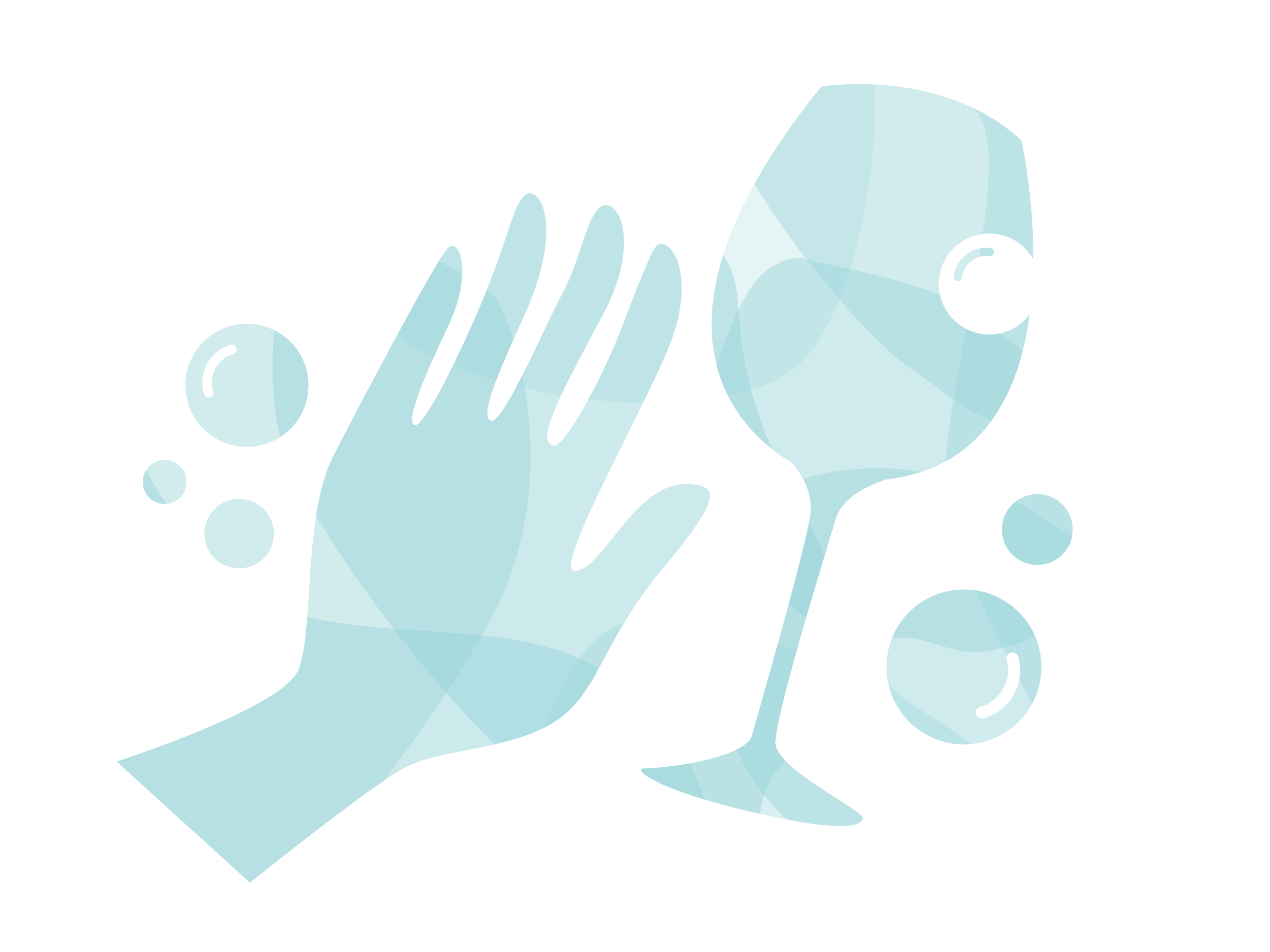 Handwashing a glass illustration
