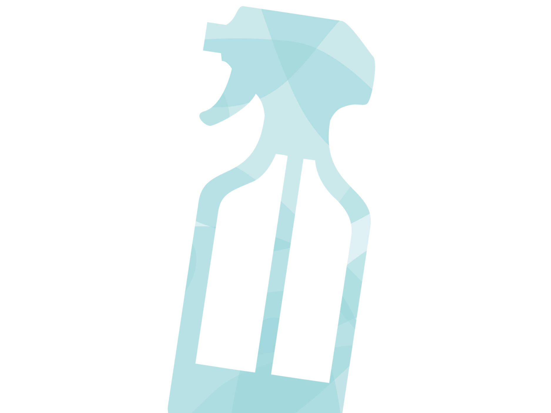 Light blue illustration of a spray bottle