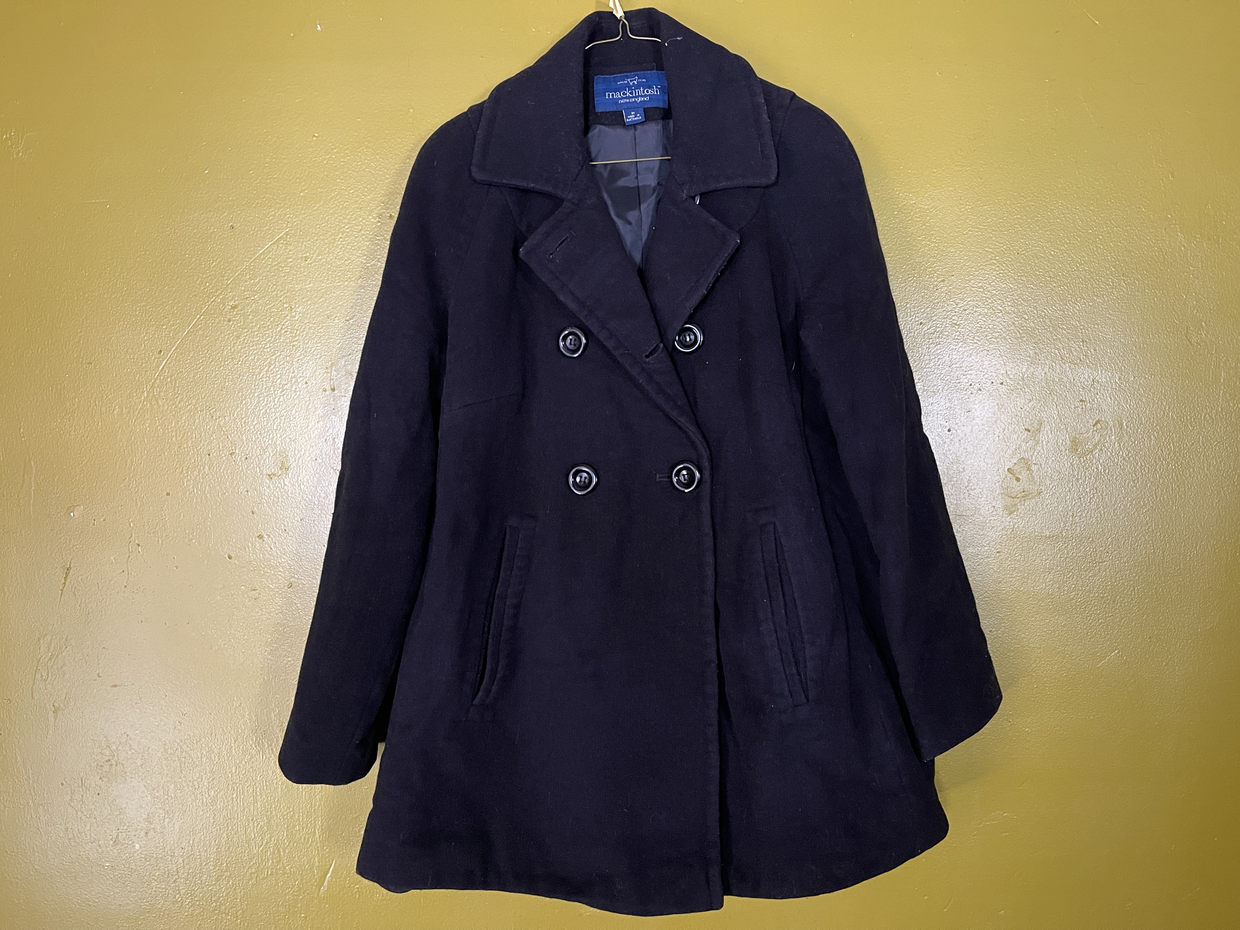 a peacoat after lint removal.