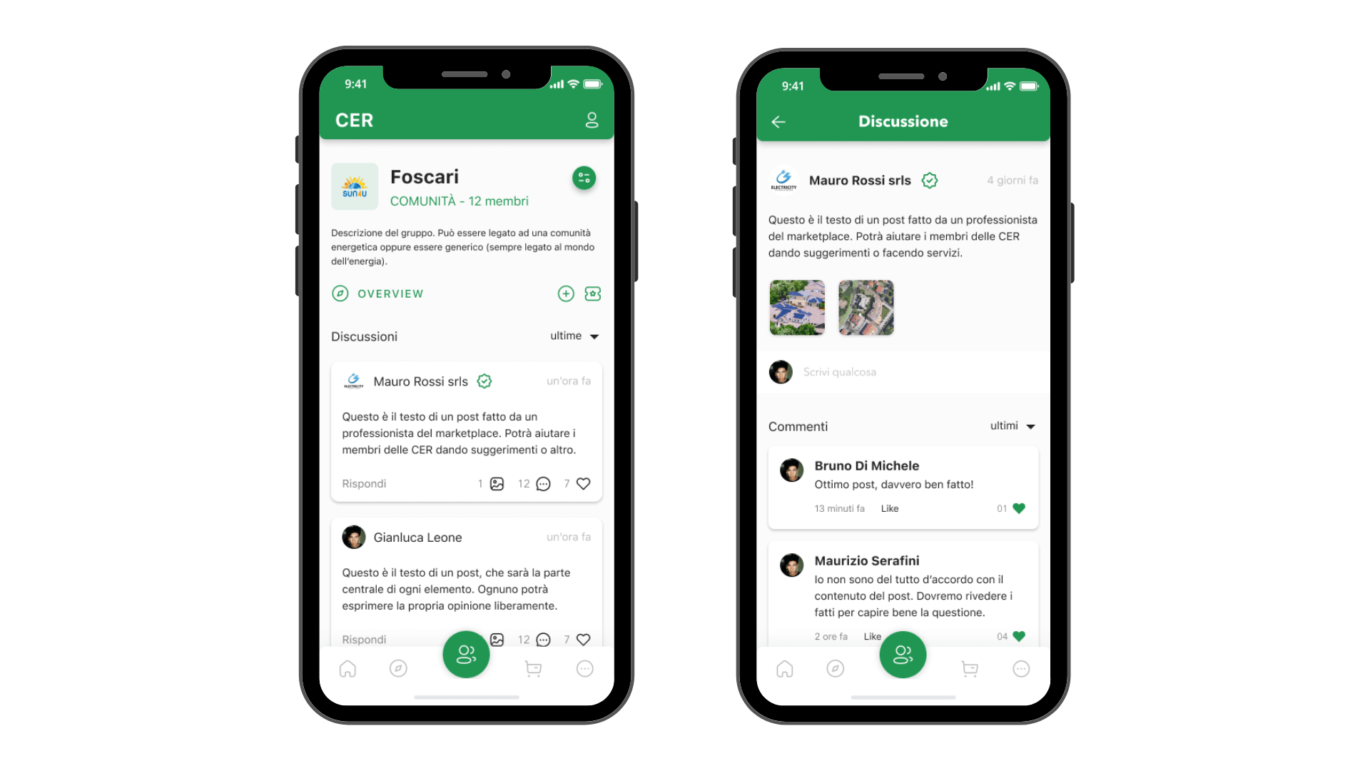 Piattaforma e applicazione per la gestione delle interazioni tra gli utenti di una comunità energetica