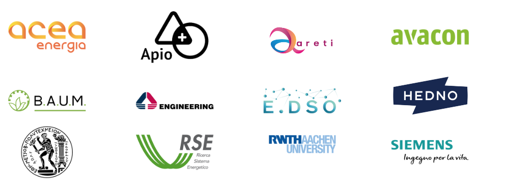 PlatOne consortium is composed of 12 public and private partners Acea Energia, Areti, Apio, Avacon, BAUM, Engineering, E.DSO, Hedno, Politecnico di Atene NTUA, RSE, Siemens from Italy, Greece, Belgium and Germany coordinated by german University Aachen RWTH Aachen University.