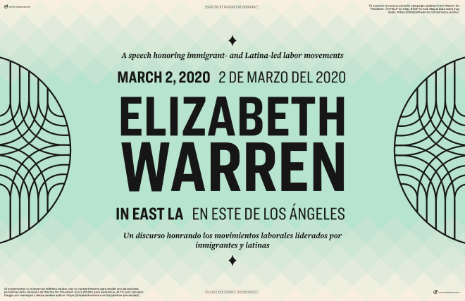A speech honoring immigrant and Latina-led labor movements | March 2, 2020 | Elizabeth Warren | In East LA