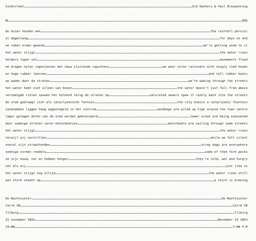 Sindtvloet - De Nachtzuster