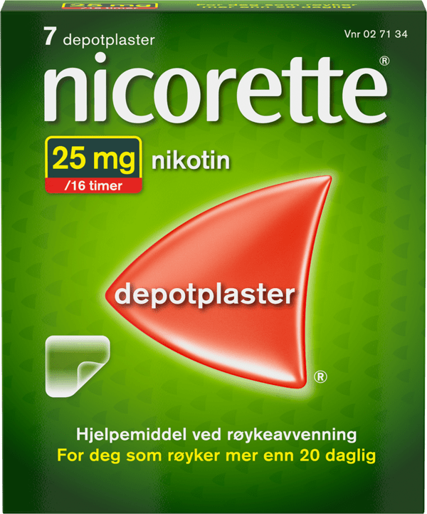 nicorette depotplaster 25 mg/16 timer nikotin