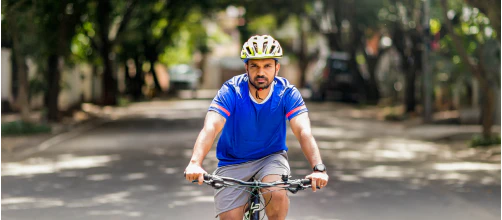 Man riding a bicycle