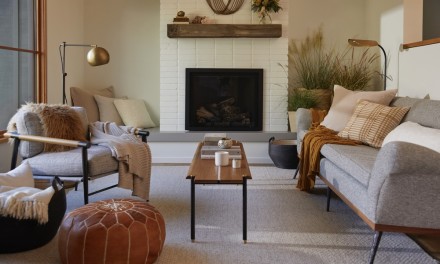 Cozy Beige Sofa with Stylish Olive Green Accents