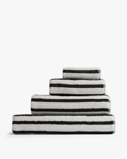 Plaster With Soft Black Organic Resort Stripe Towels