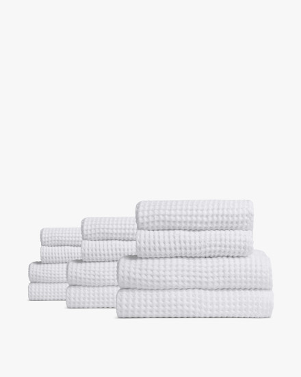 White 6 6 Waffle Bath Bundle