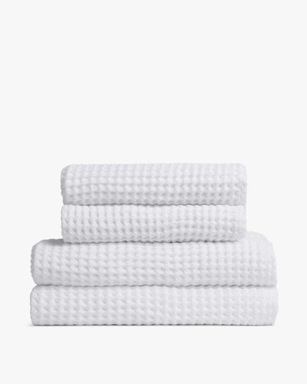 White 2 2 Waffle Bath Bundle