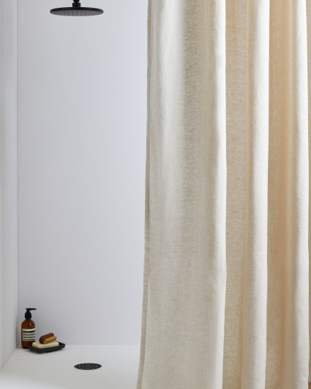 Bone Linen Shower Curtain