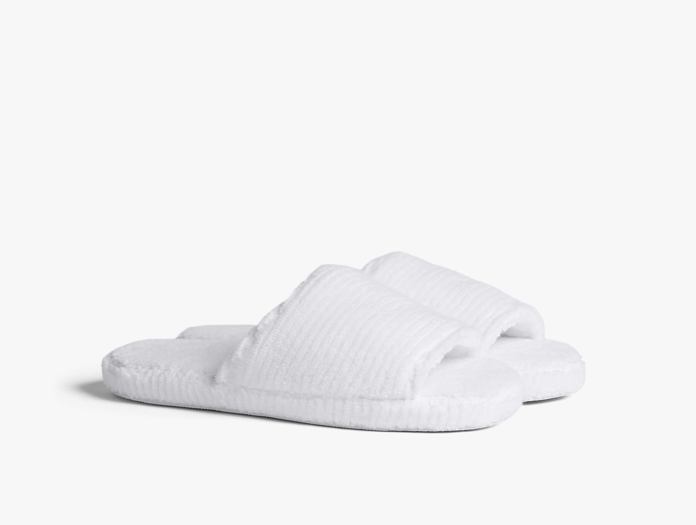 White Soft Rib Slippers Product Image