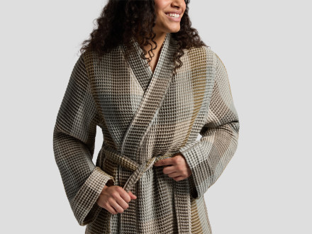 Organic Plaid Waffle Robe