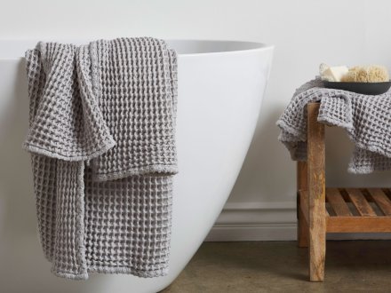 Waffle Towels Shown In A Room