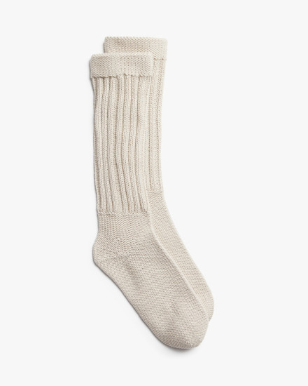 Bone Cotton Slouch Socks