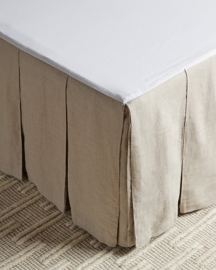 Box Pleat Linen Bed Skirt