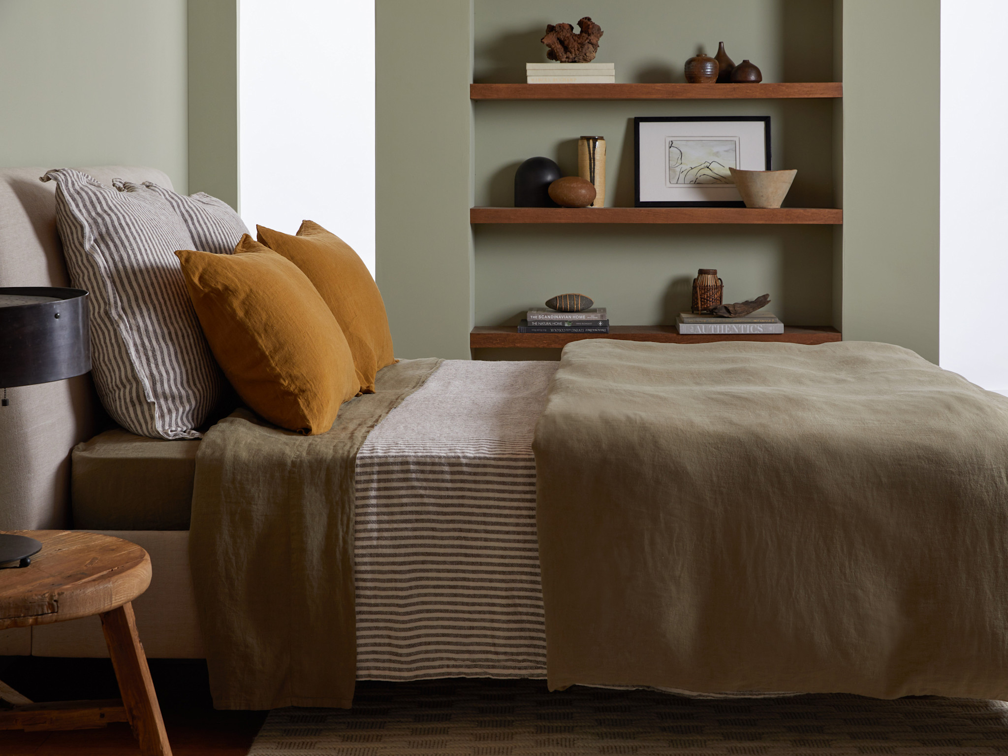 Striped Vintage Linen Bed Cover Parachute