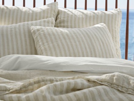 Striped Linen Sham Set