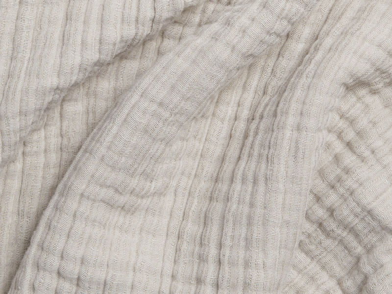 coud linen gauze bed blanket in bone