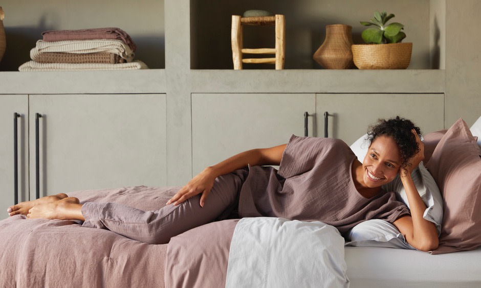 Woman in bed in Cloud Cotton Sleepwear