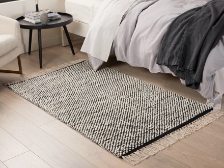 Pebble Wool Rug Shown In A Room