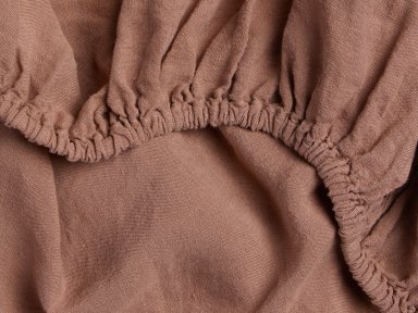 Close Up Of Clay Linen Sheet Set