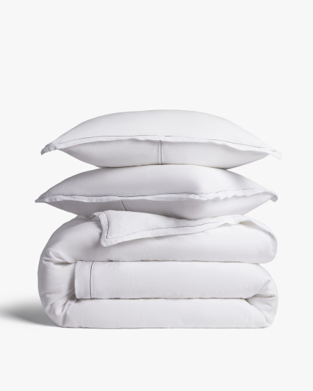 White Heirloom TENCEL™ Linen Duvet Cover Set