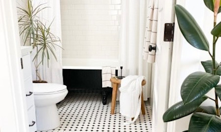 black and white bathroom