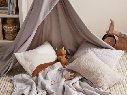 Cloud Cotton Toddler Sham Shown In A Room