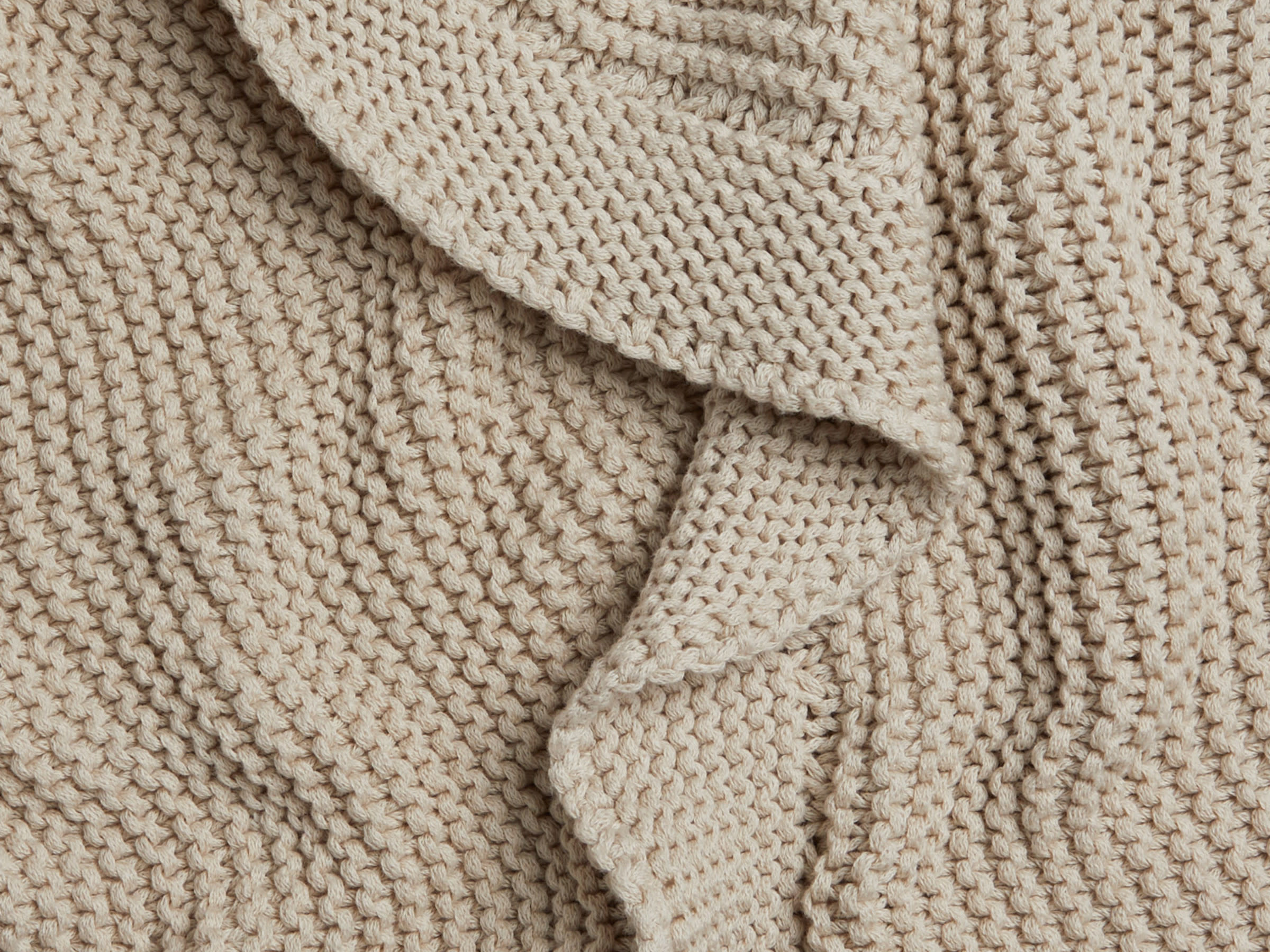 Sand Organic Cotton Knit Throw