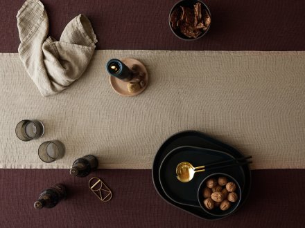 Linen Waffle Tabletop Collection Shown In A Room