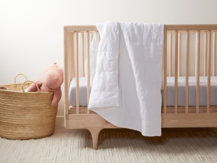 Toddler Linen Box Quilt Shown In A Room