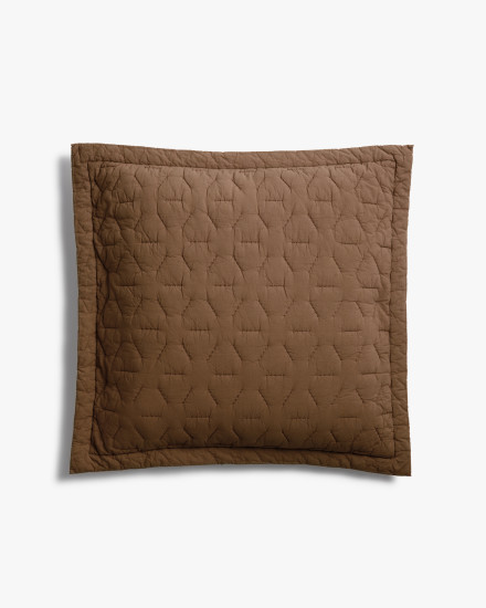 Mocha Organic Soft Stitch Euro Sham