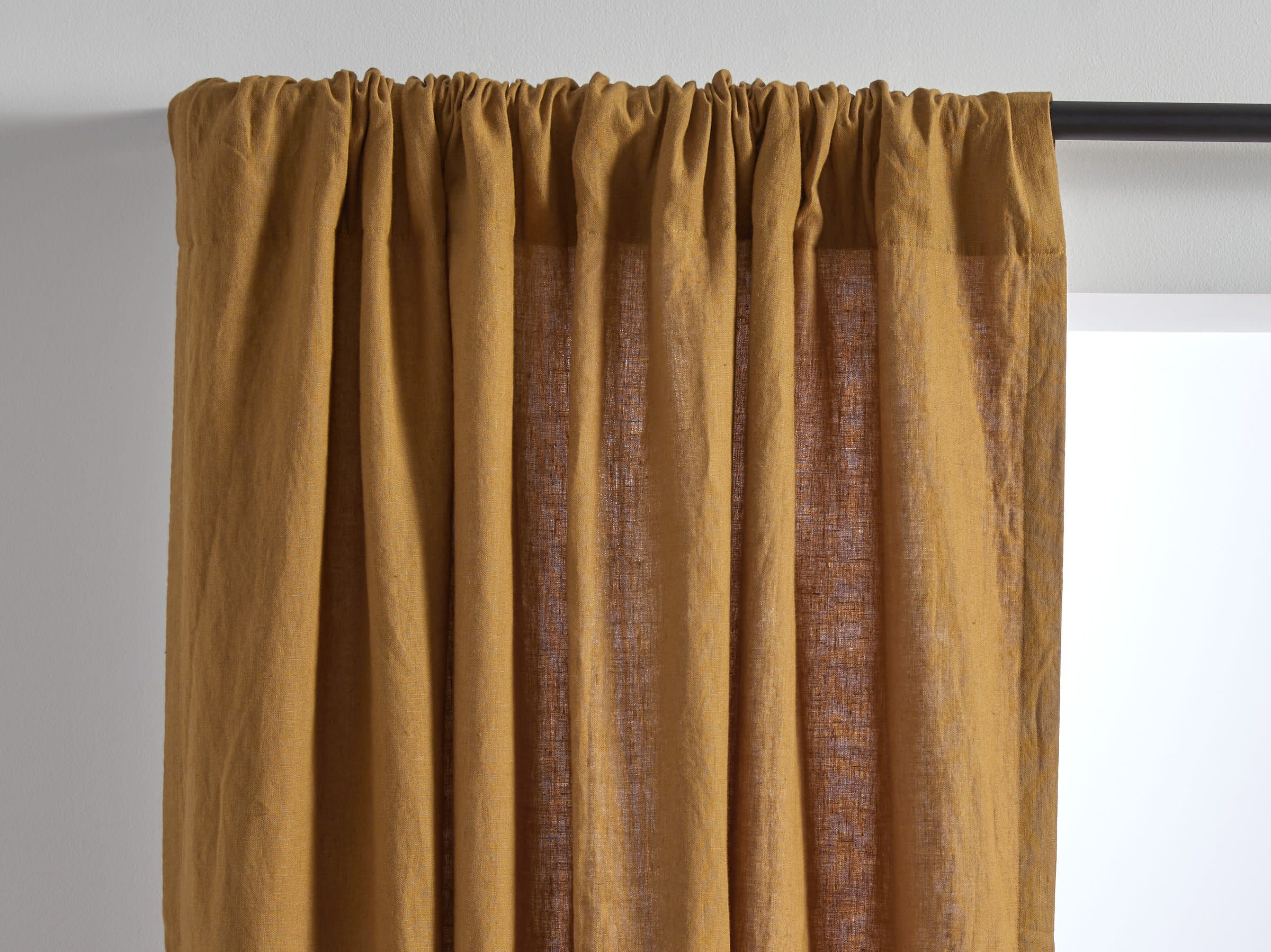 Ochre Washed Linen Curtain Product Image