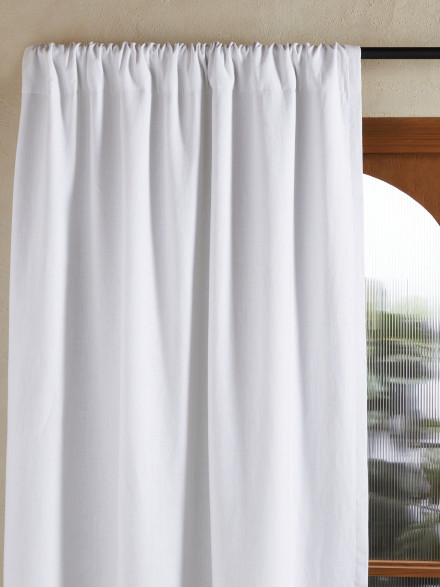 White Washed Linen Blackout Curtain